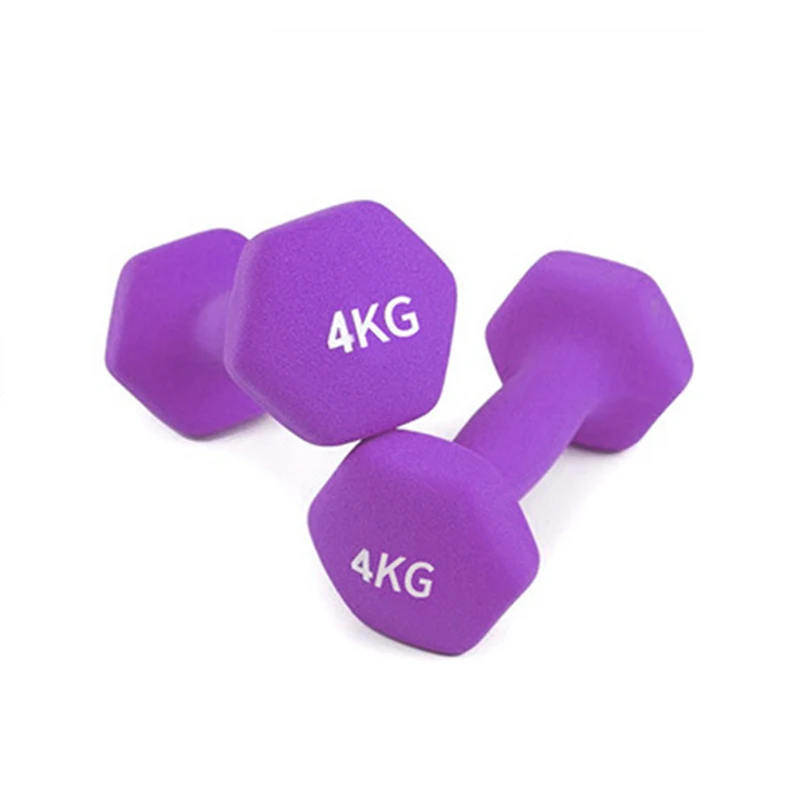 Cheap  Colorful Vinyl Neoprene Coated  Weight Lifting Rubber Hex Dumbbell for training