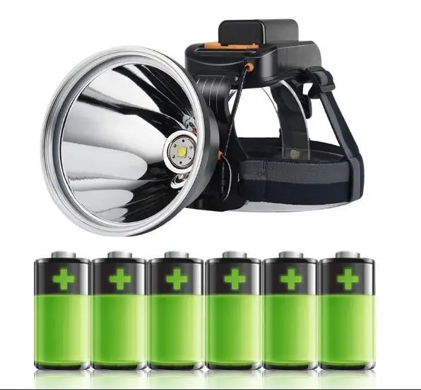 Super Bright Yellow Light Color Big cup Headlamp with 6 pcs Batteries