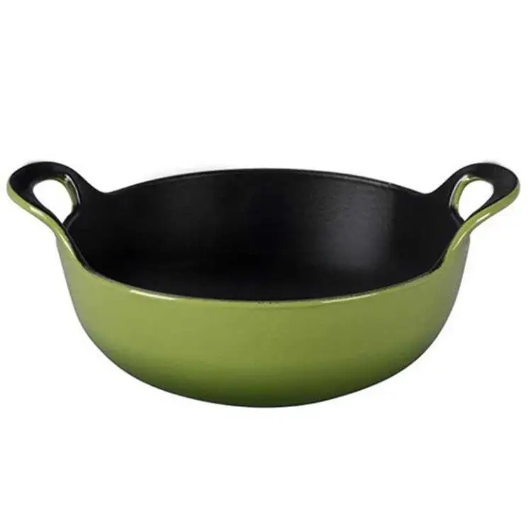 Tow Handles Enameled Cast Iron Pot Wrought Iron Pots Soup Casserole With Glass/Wooden Lid Wholesale Kitchenware Manufacturer OEM