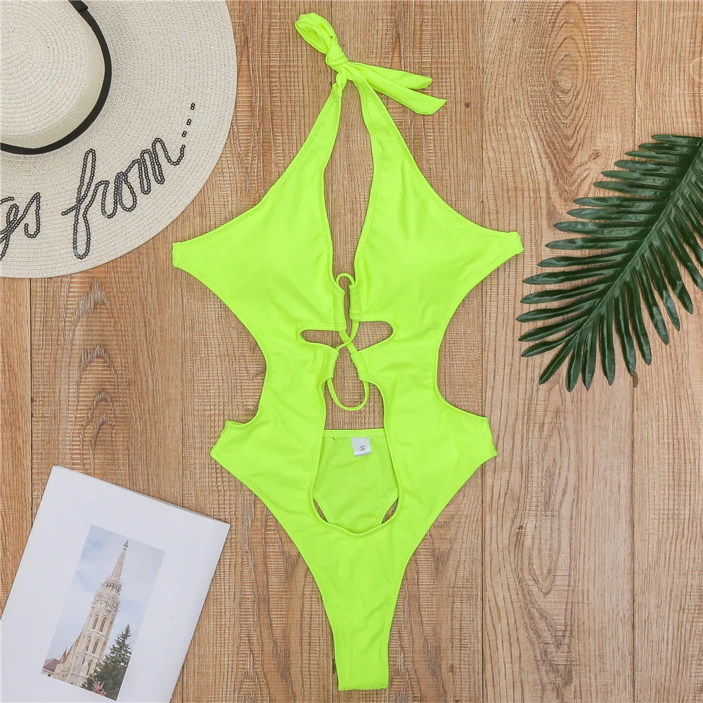 Custom Fashion women one piece hot sale Sexy Bathing Suits Bikini  Women Swimsuit  fabric 2023