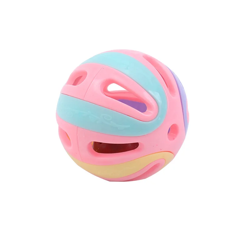 2023 New Products Interactive Colorful Stitching Bell Plastic Ball Large 8 cm Cat Toys Cat Bell Pet Toys