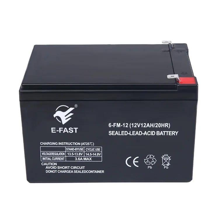 E-FAST 12V12AH солнечная батарея с глубоким циклом AGM GEL 12v 12ah свинцово-кислотная батарея