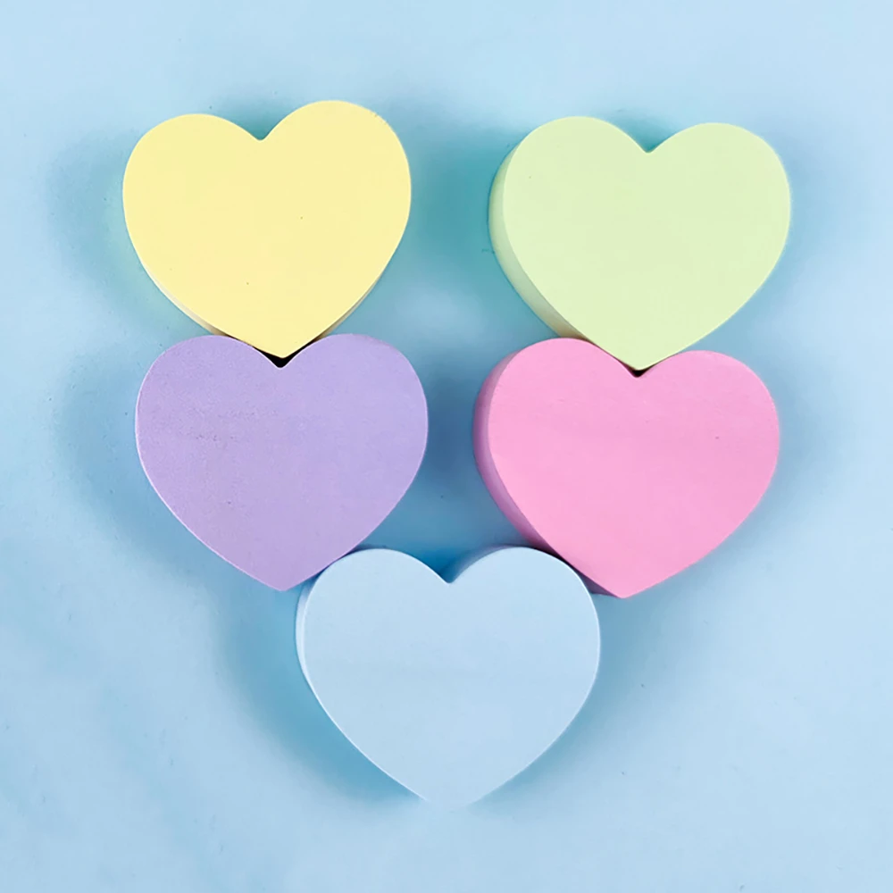 Yellow Pink Colored Printed Self Adhesive Cute Lovely Sticky Notes Memo Pad