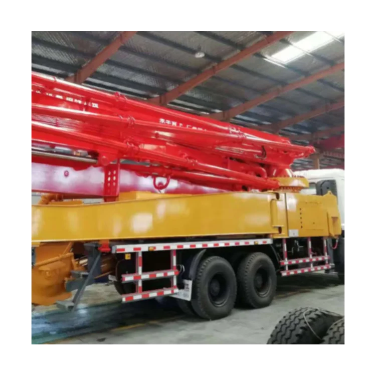 
Made in china truck mounted concrete pump with double shaft mixer 