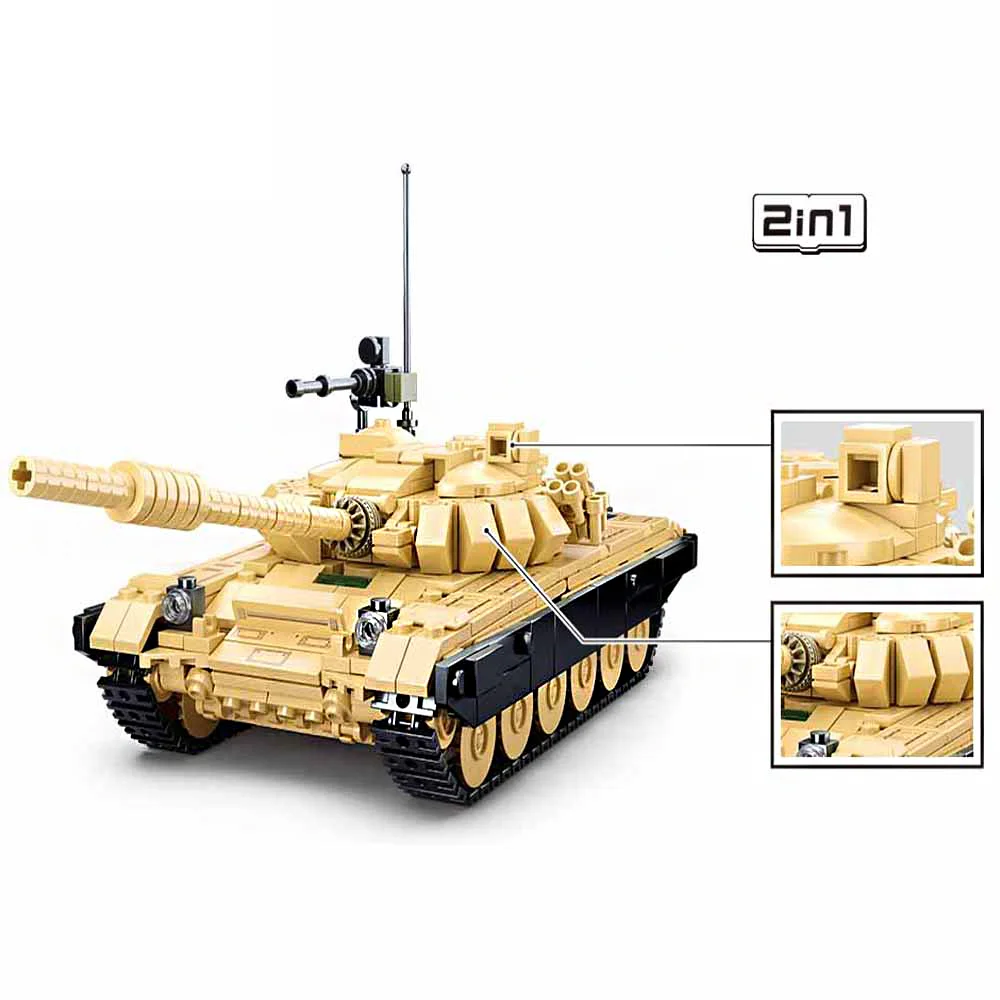 Sluban Building Block Toys Morden Military B1011 Main Battle Tank 2 IN1 770PCS Bricks Armored Car Compatible With Leading Brands