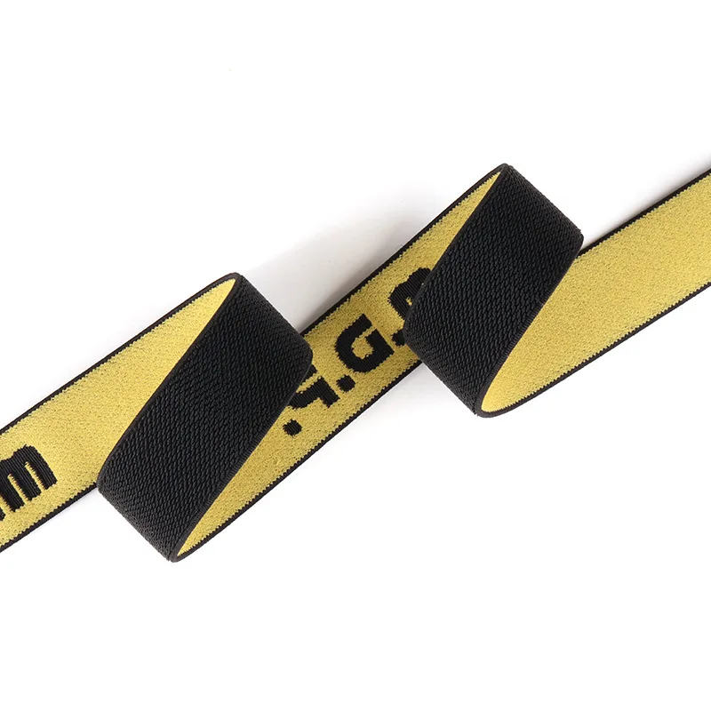 
New jacquard elastic band letter elastic knitting shuttle free black clothing accessories customization 