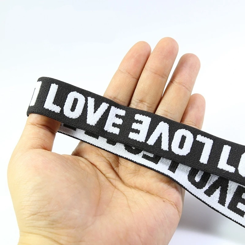 25mm Soft Lettered Nylon Elastic Jacquard LOVE Custom Band Webbing For Underwear Boxer Clothing