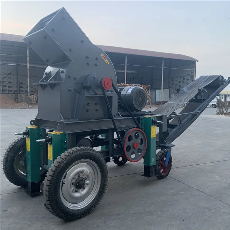 High Efficiency Gold Ore Hammer Mill Concrete Construction Waste Hammer Crusher With Conveyor Belt