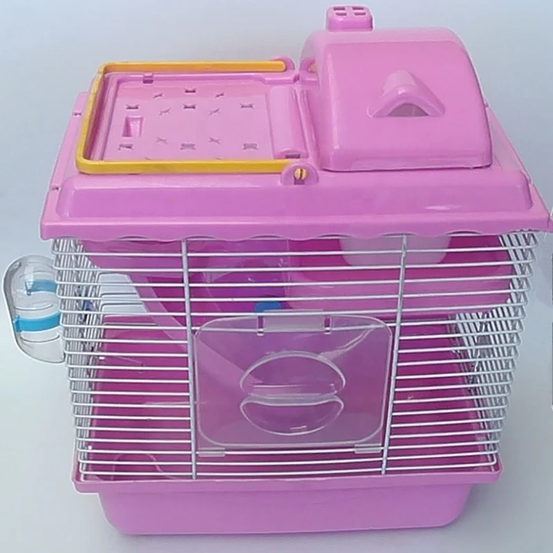 Hamster house luxury villa transparent door plastic cover small castle cage