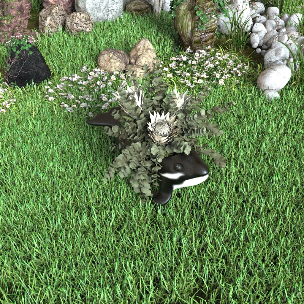 High Quality flower pot decoration custom outdoor resin flower pots orca animal flower pot for home decor