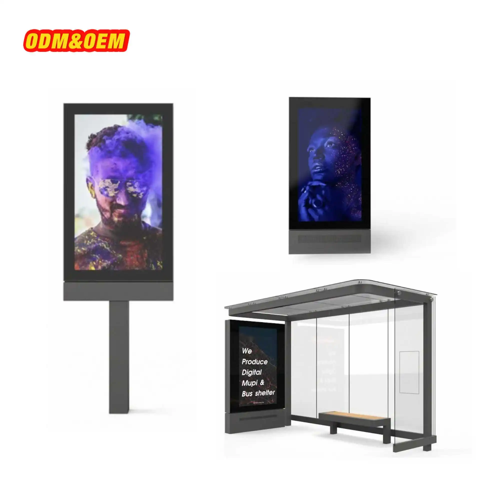 Outdoor LCD digital signage touch screen advertising display kiosk digital wall display for OEM ODM