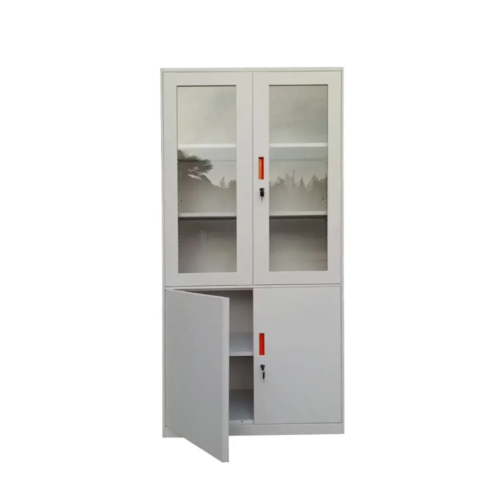 High quality Office Furniture glass door file locker filing Cabinet Metal Cupboard Steel file cabinet For Document