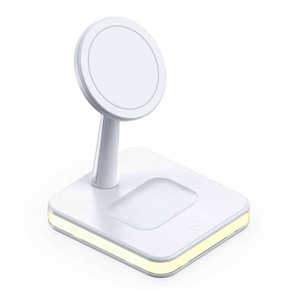 Round Shape Qi 15w automatic Fast Magnetic Wireless Charger For Smart