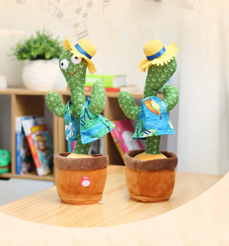 
Amazon luminous Cute Stuffed Flowerpot Twisting Dance Cactus Doll Talking Singing Dancing Plush Toys 