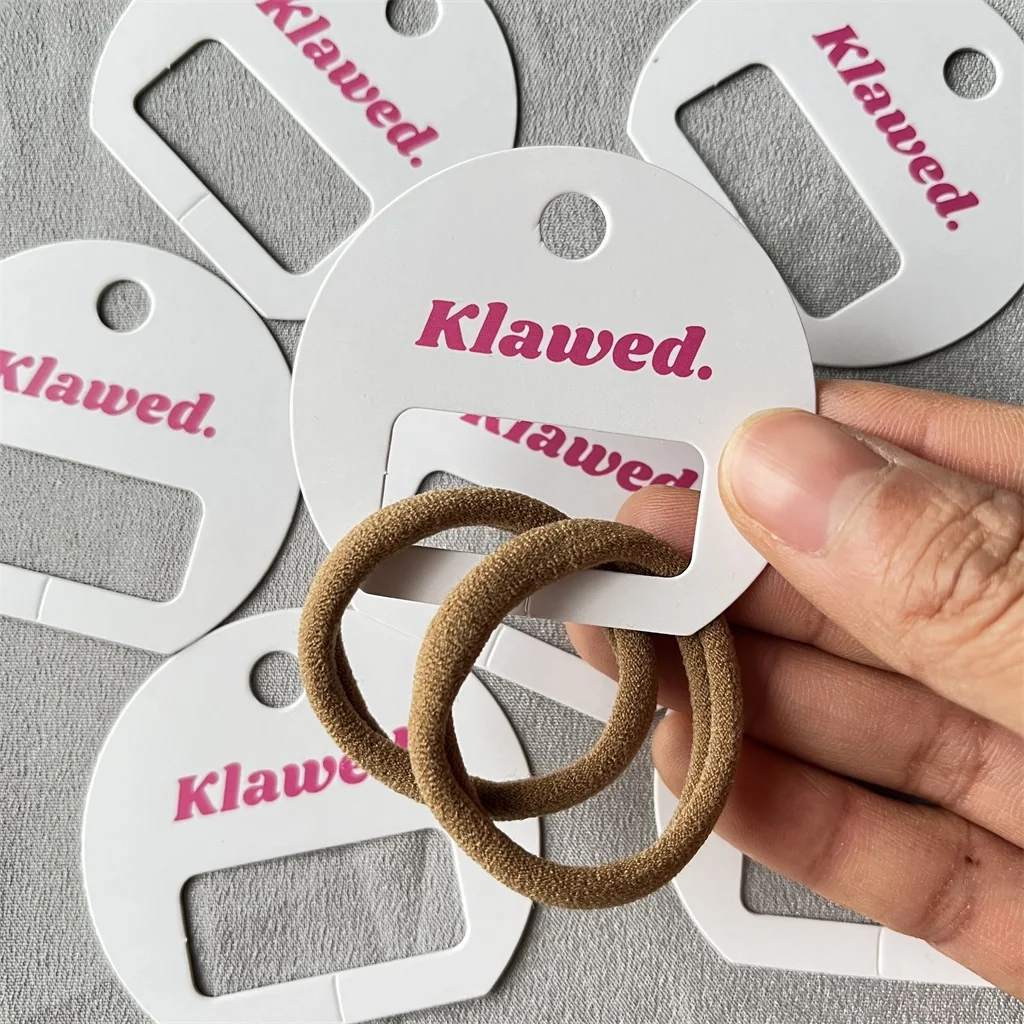 Custom Embossed Logo Cardboard Printing HairClips Cards With Your Own Design Hair Claw Display Card for Small Business Printer