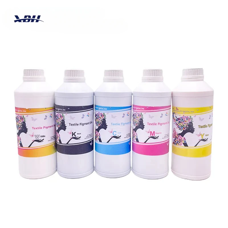 1000ml Cmykw DTG Textile Pigment Ink Premium 5 Colors Textile Ink 1000ml DTG Printing Ink for DTG Printer