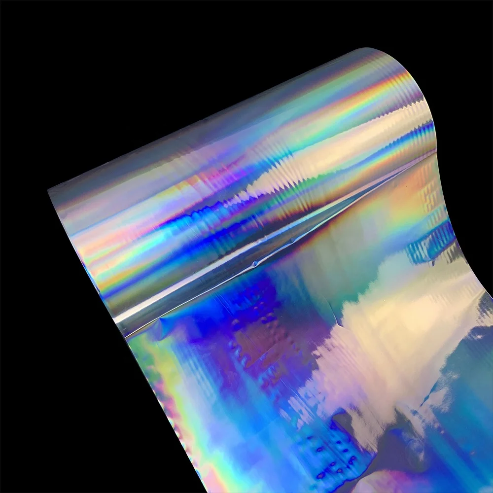 Bopp holographic lamination film silver color rainbow pattern two sides corona treatment or chemical treatment