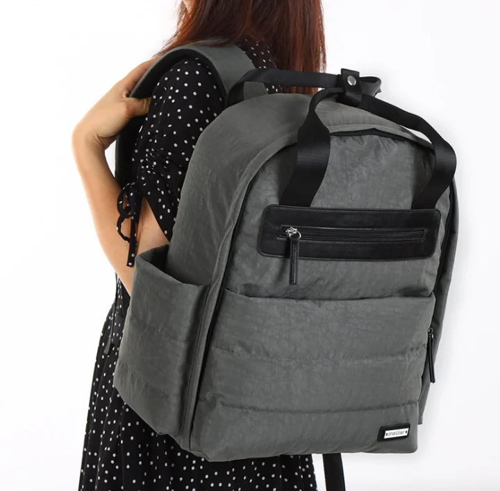 Custom OEM Logo Waterproof Insular Baby Diaper Bag Backpack With Changing Pad Mummy Travel Tote Bag