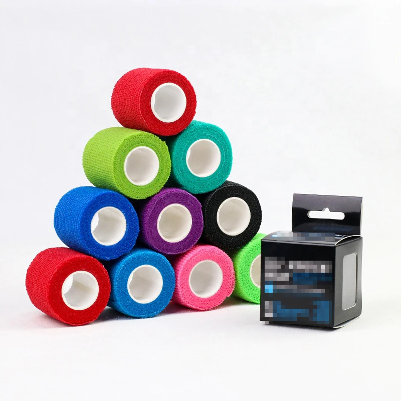 Bulk Custom Self-Adhesive Non-Woven Tape Cover Grip Tattoo Tape Vet Wrap Low Price Biodegradable Adhesive Sport Bandage