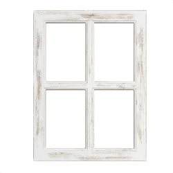 Rustic Cathedral Arch Window Frame Home Decor White Wood and Metal Window Pane Decorative for Wedding, Christmas other Festival