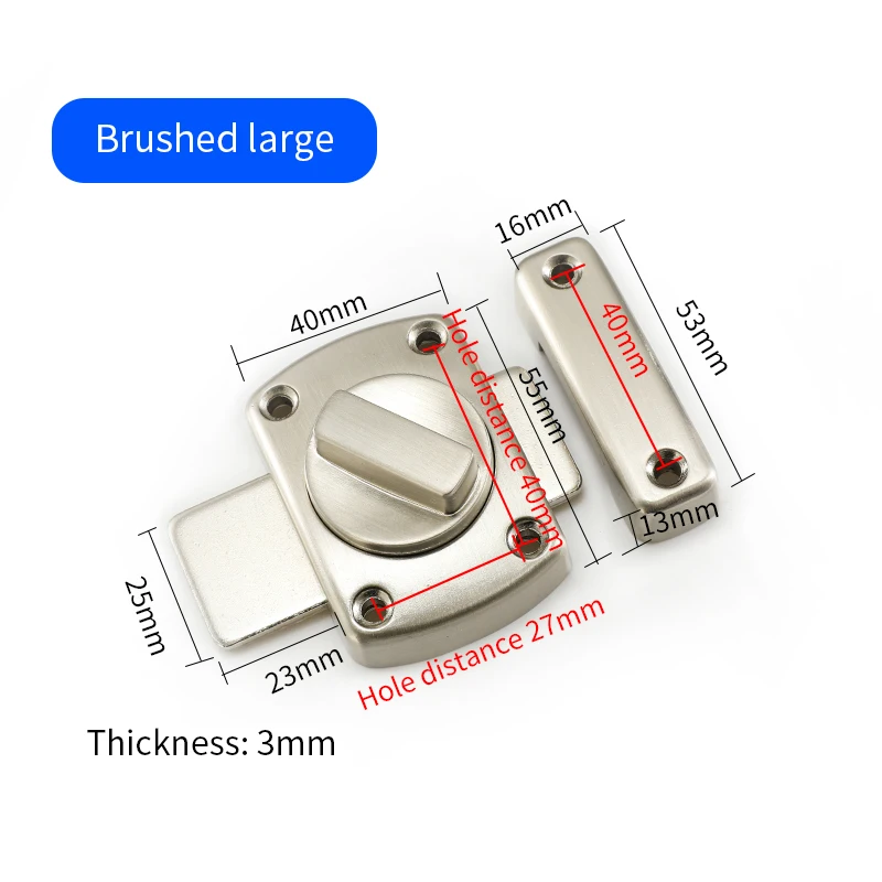 Горячая Распродажа, цинковая безопасная дверная скользящая дверь, деревянная дверь, болт, защелка для шкафа, ванной комнаты