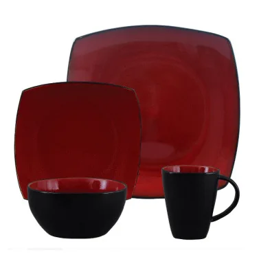 QIAN HU Direct Sales Ceramic Tableware Dinner Set 4Set of Household Hotel Bowl Dish & Plate Gift Sets Customization