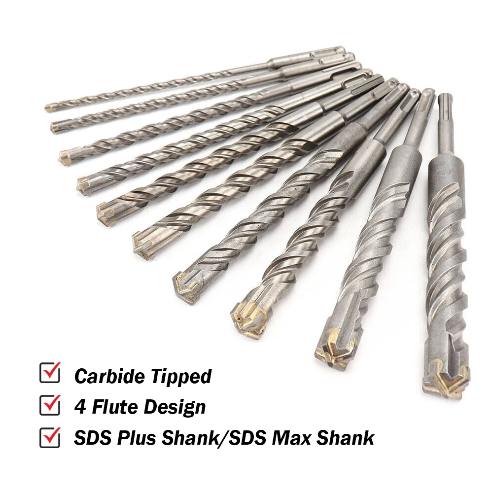 Sds Plus Hammer Bit Electric Hammer Concrete Drill For Concrete Masonry Rock Shank Diamond Drill Bit