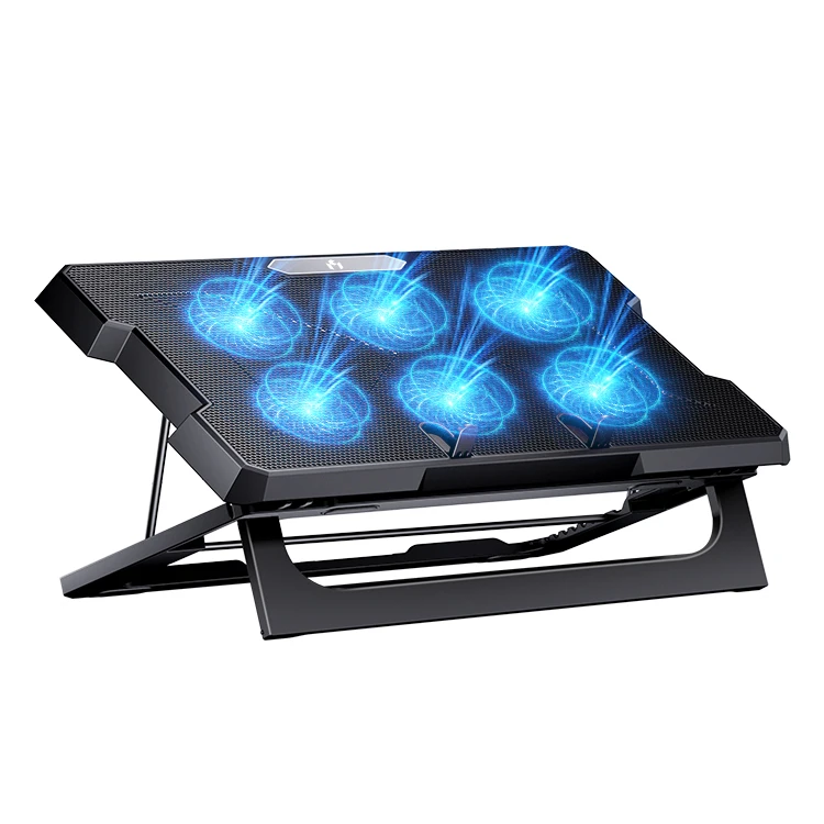 Регулируемая по высоте складная пластиковая usb-подставка для ноутбука 17 дюймов с шестью вентиляторами, алюминиевая охлаждающая подставка для ноутбука