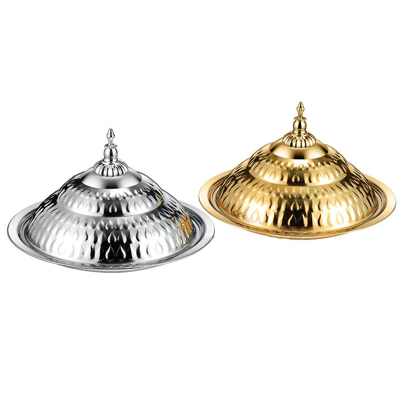 restaurant food plate hotel buffet dinner plates stainless steel serving tray with lid