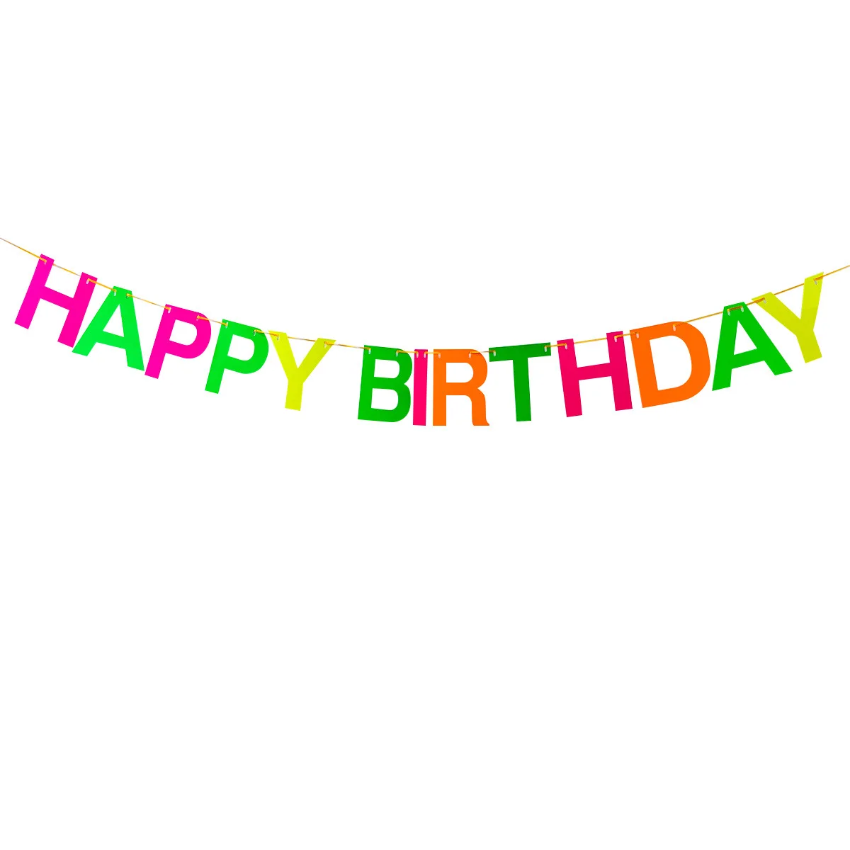 Party supplies Happy birthday banner Colorful Fluorescent Luminous confetti Party Classroom Window Pennant Fag Decoration