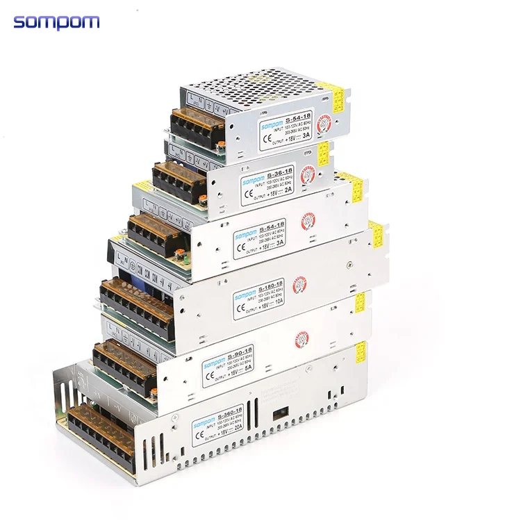 Sompom высокая эффективность SMPS 18 в 3A 54 Вт драйвер Трансформатор один выход Импульсные блоки питания