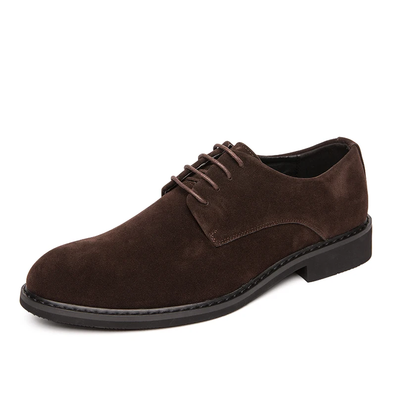 Low Cut Casual Classic Wedding Shoes Business Formal Lace-ups Durable Men Suede Leather Shoes