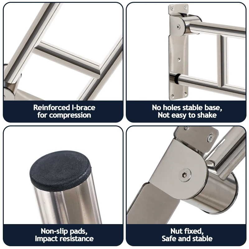 anti-slip toilet grab bar stainless steel handicap safety handrails disabled flip-up bathroom grab bars with paper holder