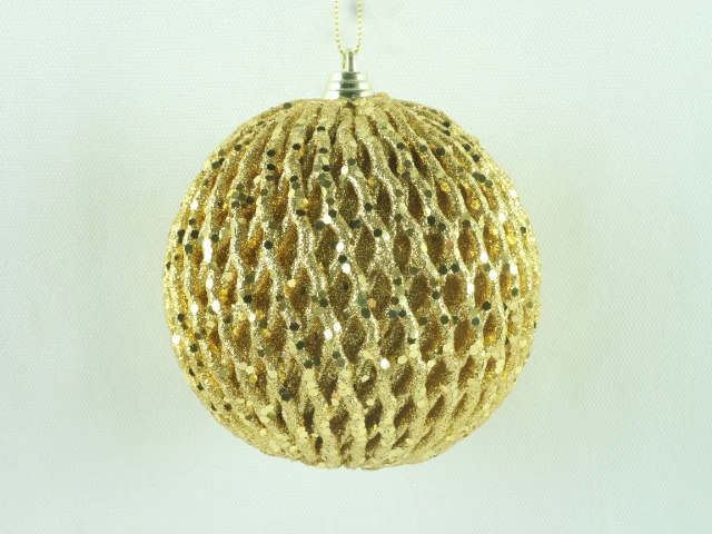 Hot Sale Christmas Tree Hanging Ornament Custom Sliver Foam Glitter  Christmas Balls Ornaments for Home Decoration