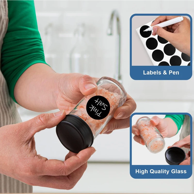 Wholesale Kitchen Wheel Rotating Spice Rack Seasoning Rack with Bottles 18 Jars Glass Spice Rack Organizer
