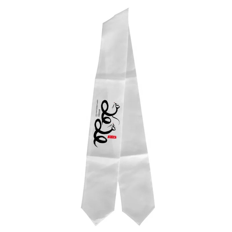 Wholesale Factory Directly  Logo Printed 155cm 61 Inch Graduation Stole Plain Satin Graduation Glossy Stoles for Adult
