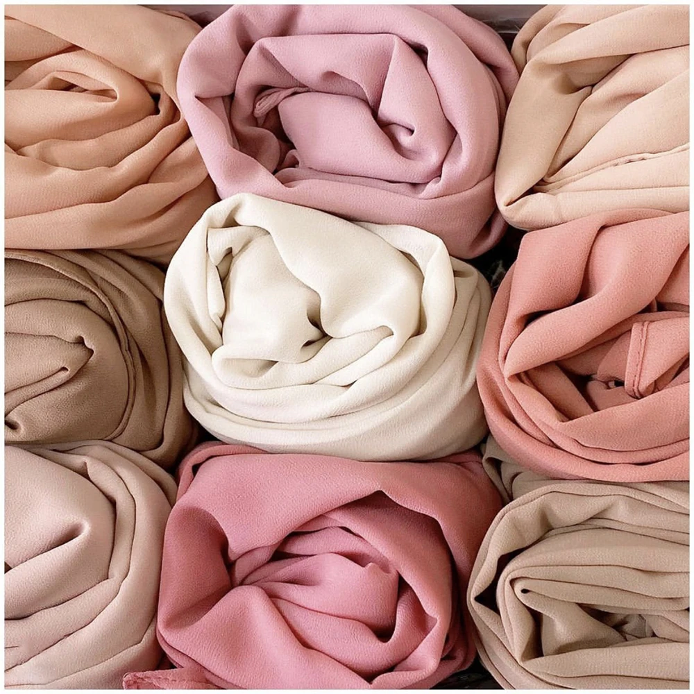 180x75 cm Muslim Chiffon Hijab Shawls Scarf Women Solid Color Head Wraps Women Hijabs Scarves Ladies Foulard Femme Muslim Veil
