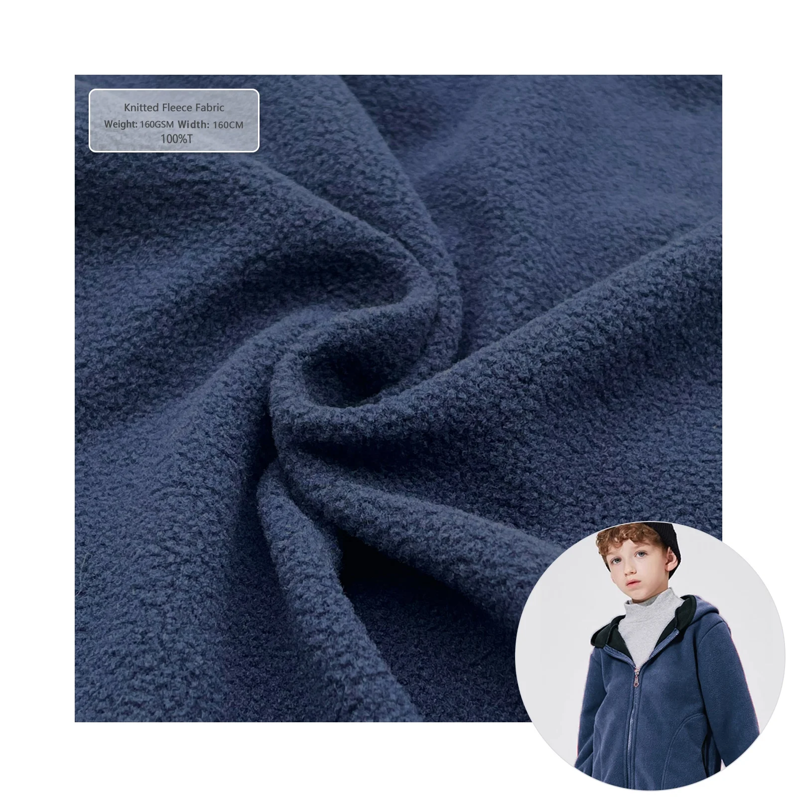 Knitted Fabric  two sides  polar fleece soft shell fabric for Uniform fabric for school