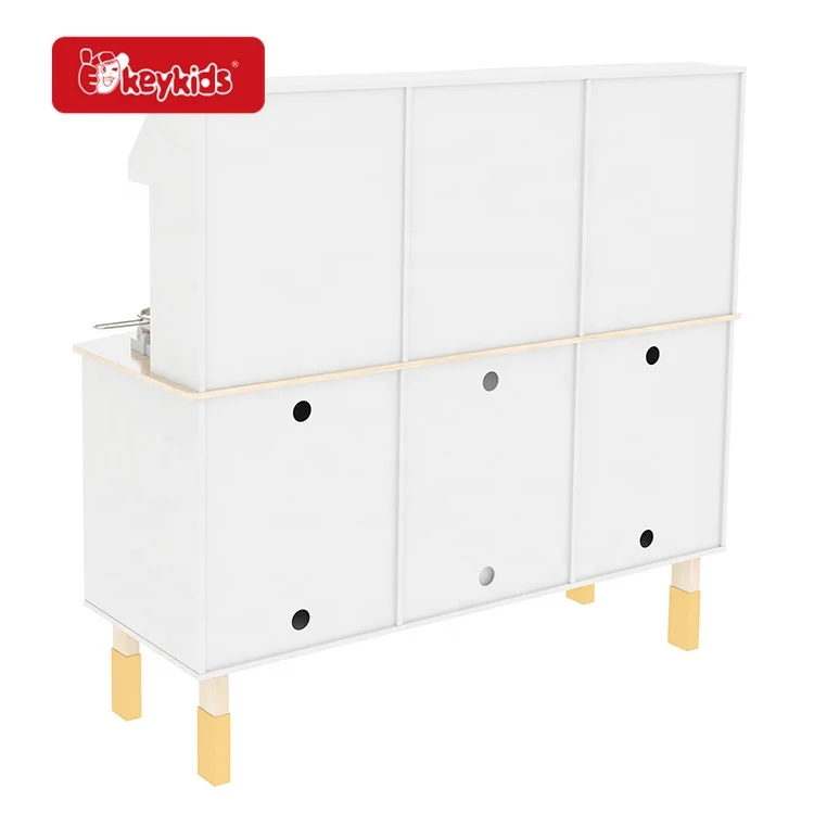 2024 New Sale Luxury Cooking Features Children Wooden Toy Kitchen with Light Sound W10C917