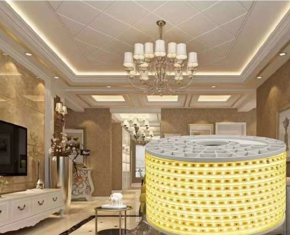Лидер продаж гибкая светодиодная лента 220 В 2835 3030 96led 120led белая теплая Светодиодная 100 м/рулон
