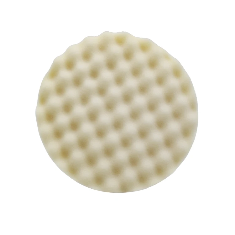 Waffle Foam Buffing Pad Black Sponge Wheel Hook & Loop Foam Pad fits 8' Backing Plate for Auto Detailing Waxing