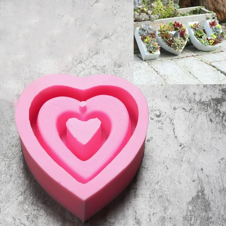 Oem заводское украшение силиконовая форма в форме сердца цементный горшок бетон гипс для бетонных цветочных горшков ВАЗ