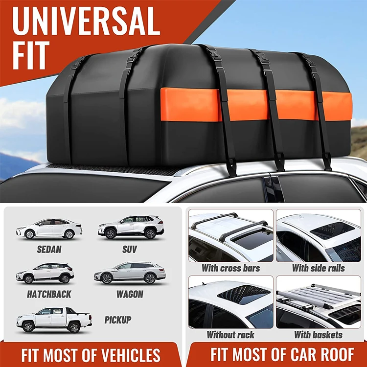 Waterproof Cargo Bag Universal Luggage Bag Large Capacity Car Roof Bag For Travel Camping