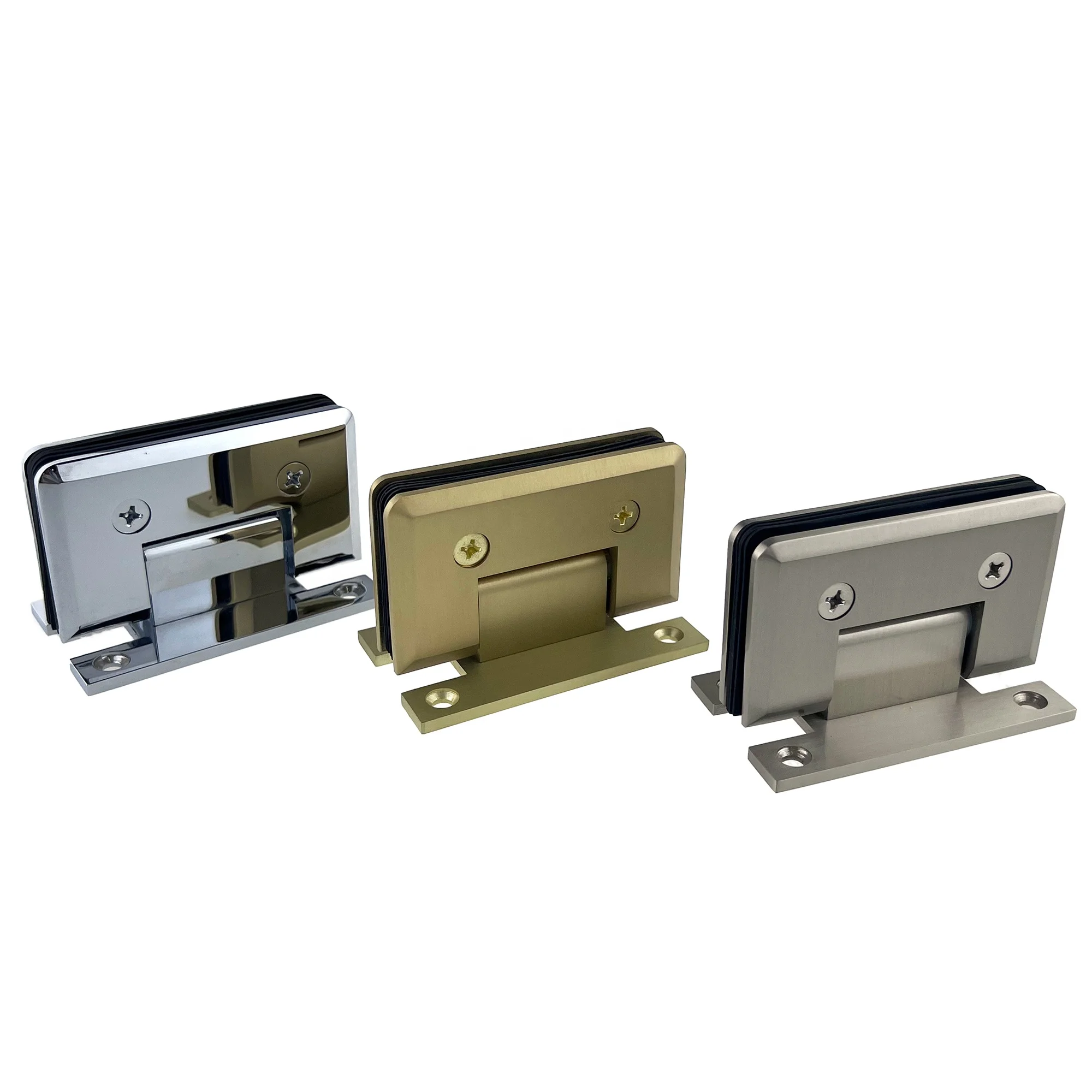 wall to glass brass glass shower hinges electroplate Finish brass shower hinge for Shower room glass