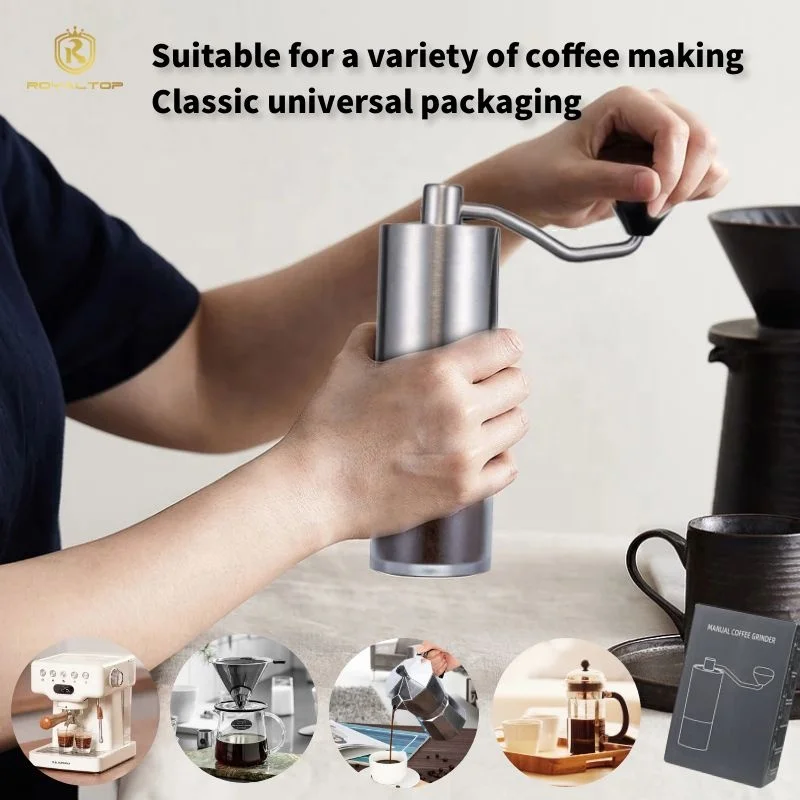 Wholesale portable Espresso Grinder Speed Adjustable Manual Coffee Grinder Gift Set molino de cafe with conical burrs