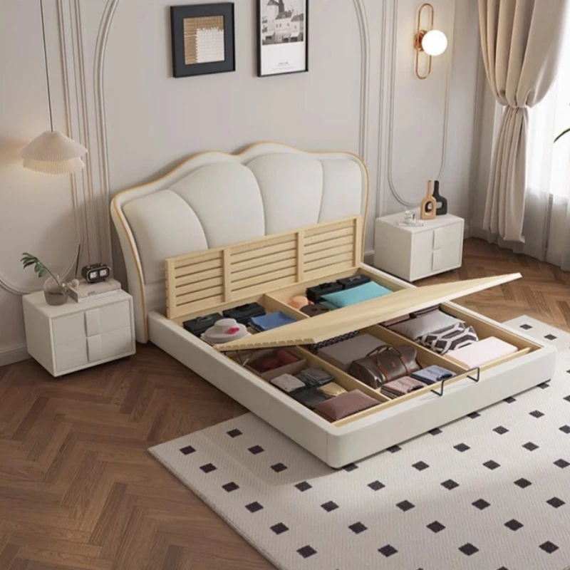 luxury italian upholstered king queen size bed frame queen size bed for space saving furniture