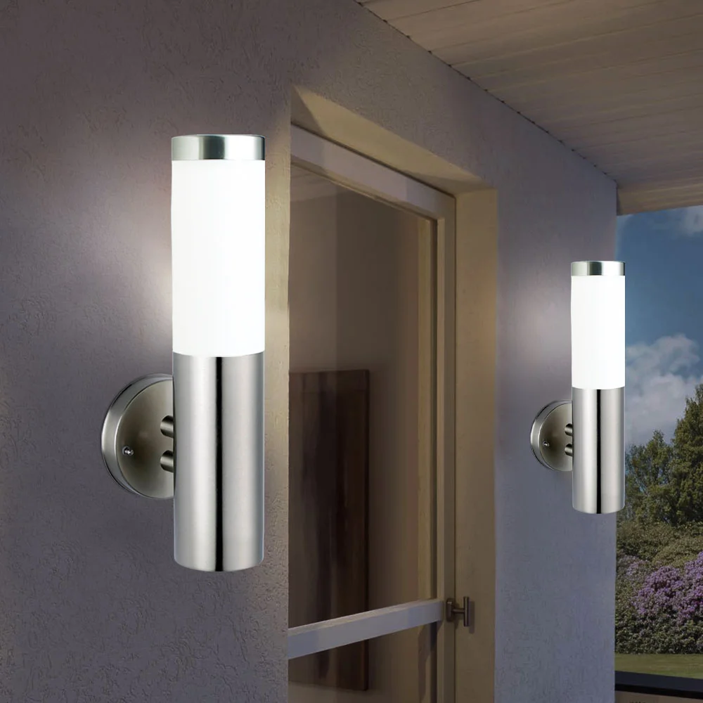 decorative waterproof stainless steel pipe cylinder e27 garden exterior led lights outdoor wall