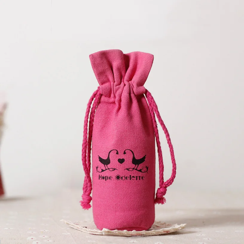 Market bag eco friendly customized logo cotton foldable drawstring purse dust bag for handbags