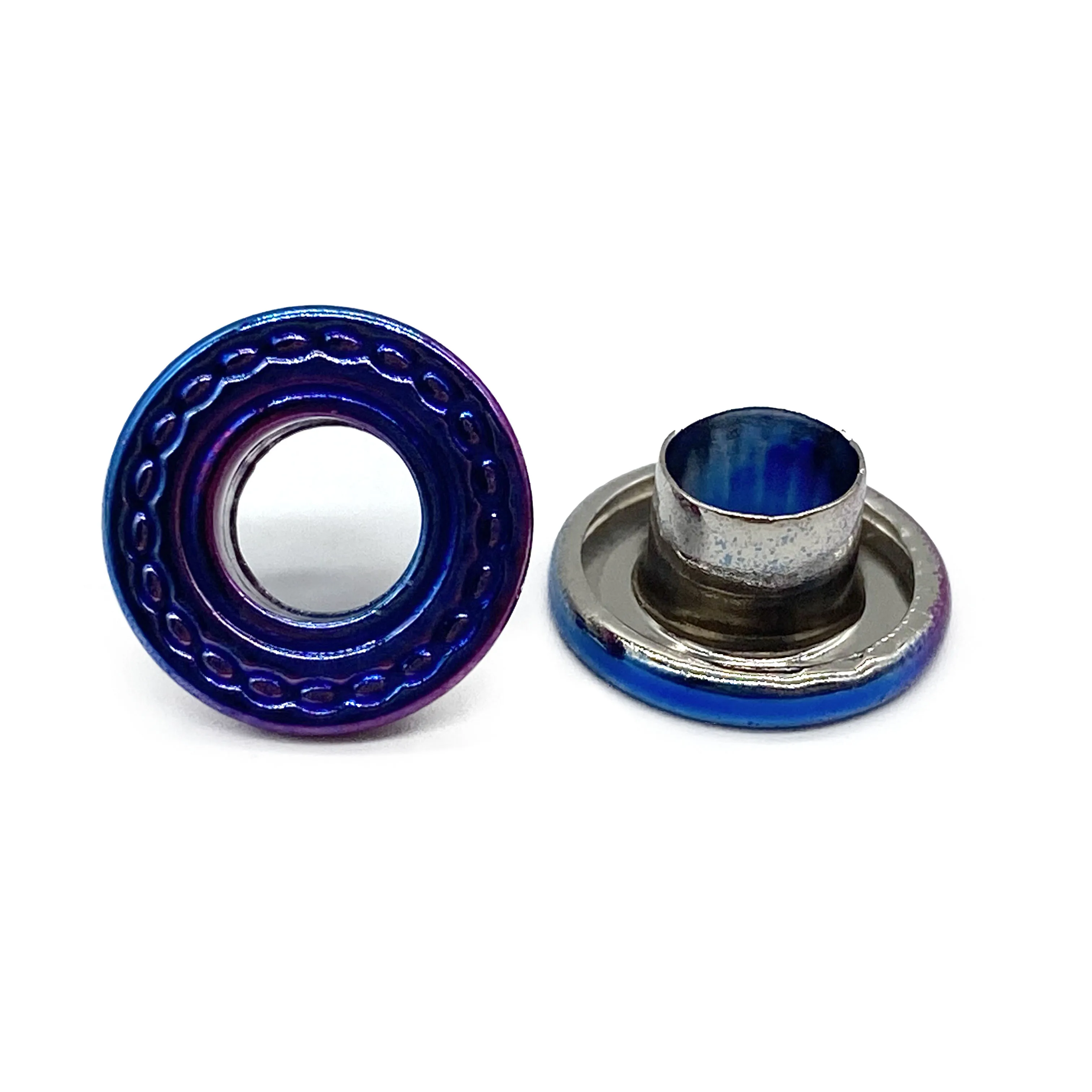 colorful Rainbow round grommet eyelets  for bag shoe and garment accessory