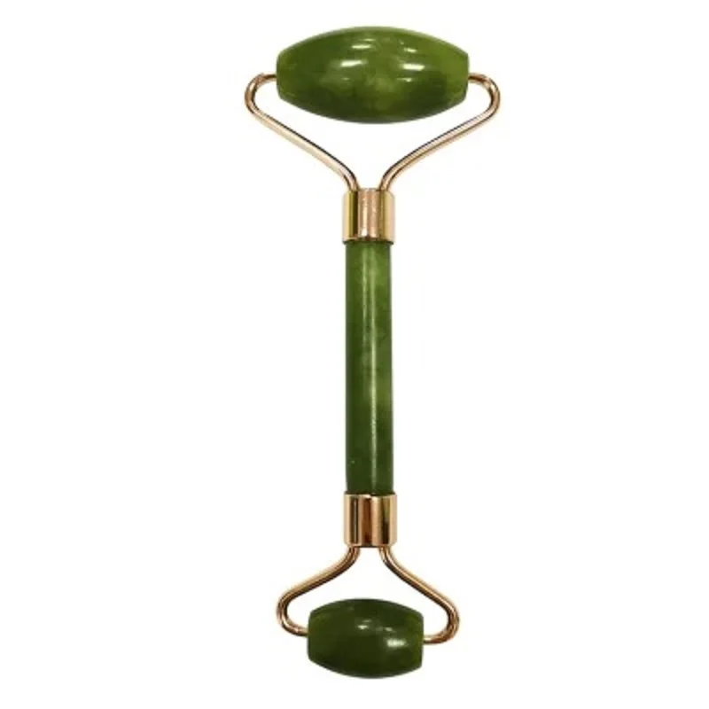 High Quality Wholesale Price Facial Massage Jade Roller Green Heart Guasha Dentado Piedra Nature Facial Massage Roller